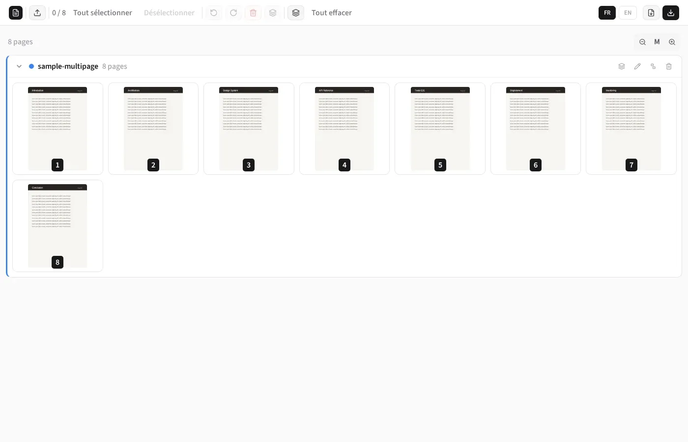 Éditeur avec miniatures et toolbar