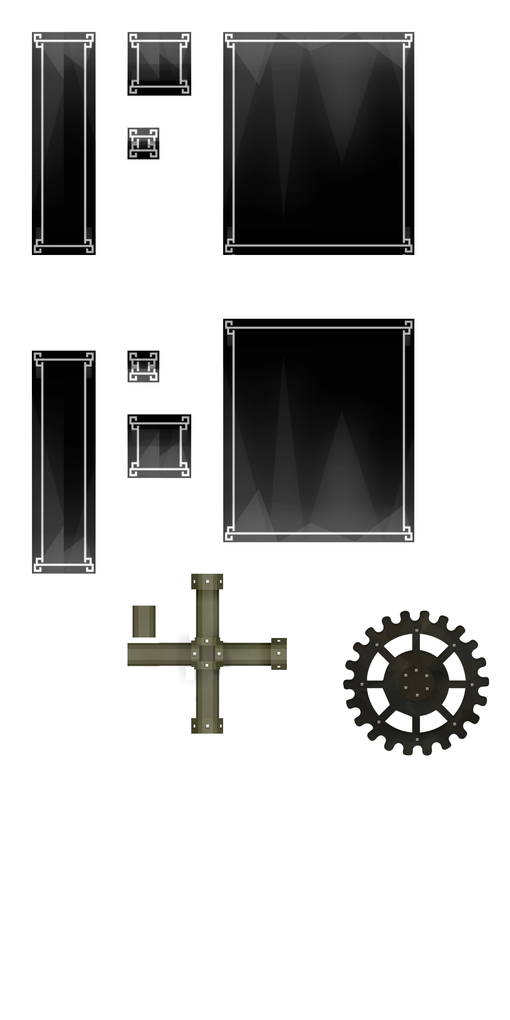 Le tileset : blocs sombres et géométriques