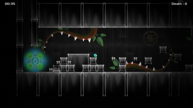 Niveau avec engrenages et végétation