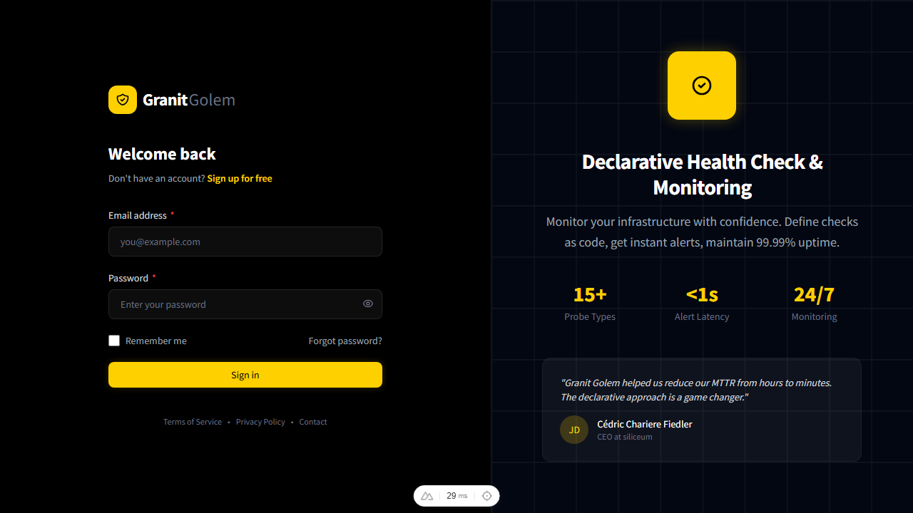 Login et présentation produit